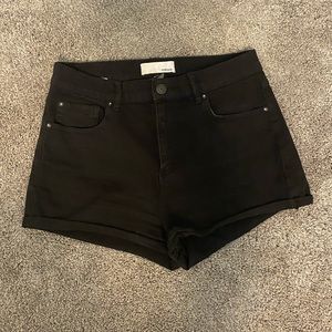 Stretchy Black Denim Booty Shorts